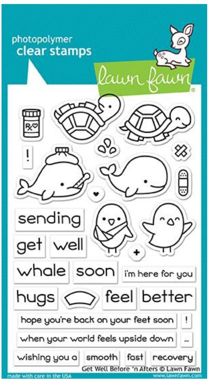 Lawn Fawn Clear Stamps Get Well Before 'N Afters