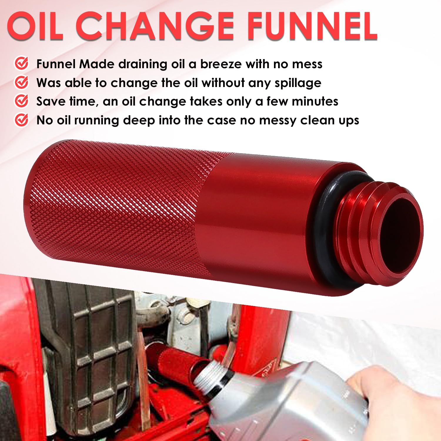 For Honda EU3000i EU2000i EU1000i Generator Extended Run Gas Cap, Mess Free Oil Change Funnel & Magnetic Oil Dipstick Upgrade Red Aluminum