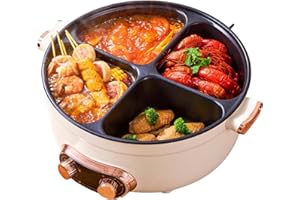 Four Grid Multifunctional Stew Pot, Multifunctional Four-Grid Electric Cooker, 6/7L Large Capacity, 4-Flavor Electric Caldron