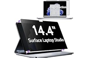Peslv Privacy Screen for 14.4 Inch Surface Laptop Studio 2/1, MagicSuction™ Removable Anti Spy Black Protector, Glare Blue Light Filter for Microsoft Laptop Computer Monitor