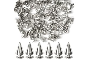 Misscrafts Rivets Punk Spikes Screwback Studs 150 Sets for Punk Style DIY Craft 7×10mm/0.27"×0.39" (silver)