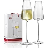 CnSneg Champagne Flutes Glass Set of 2, Crystal Champagne Glasses 9OZ/ 270ML, Hand Blown Premium Mimosa Glasses, Unique Champagne Gift for Wedding, Engagement Gift