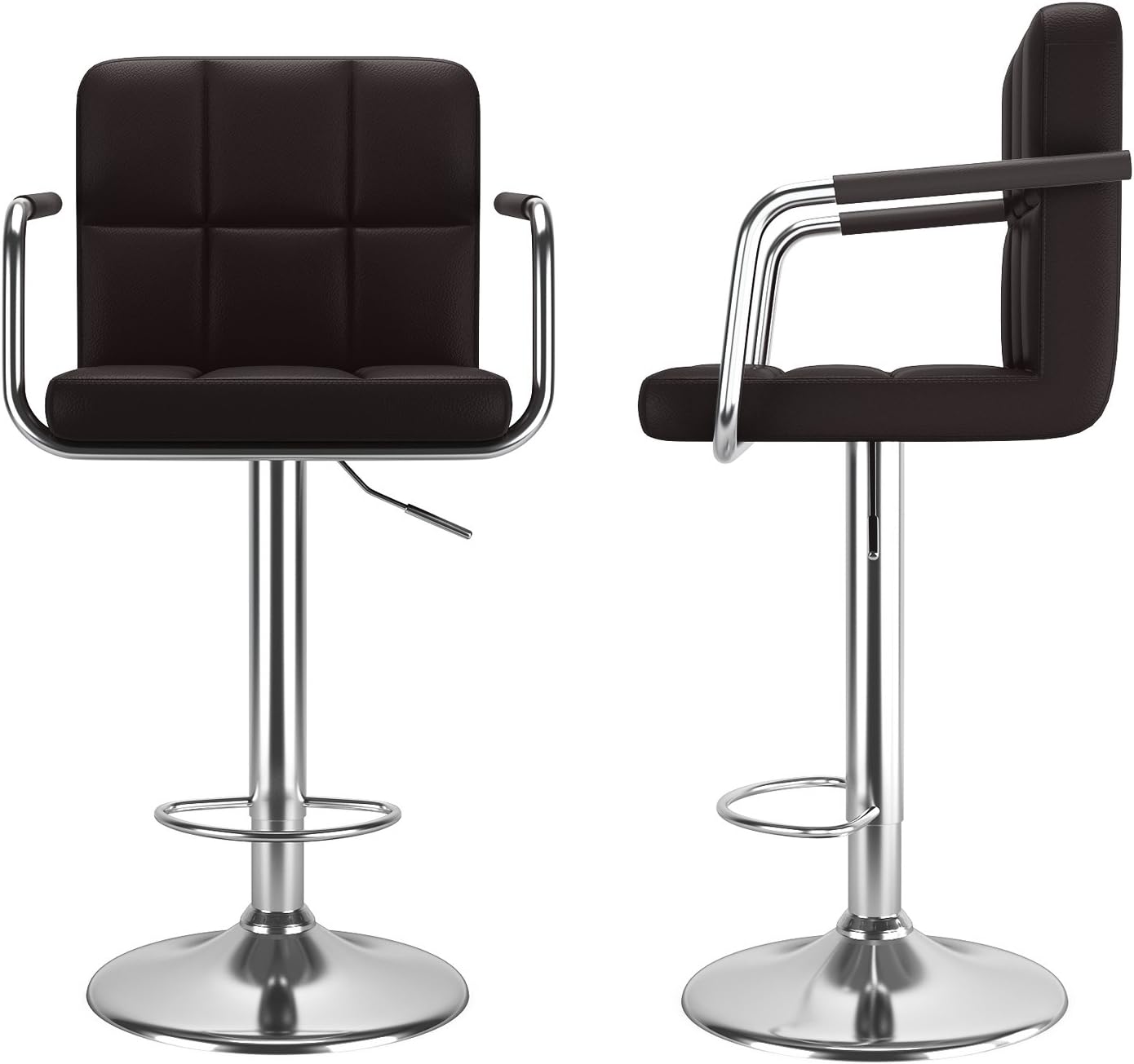 Anfan PU Leather Bar Stools Set, Breakfast Swivel Bar