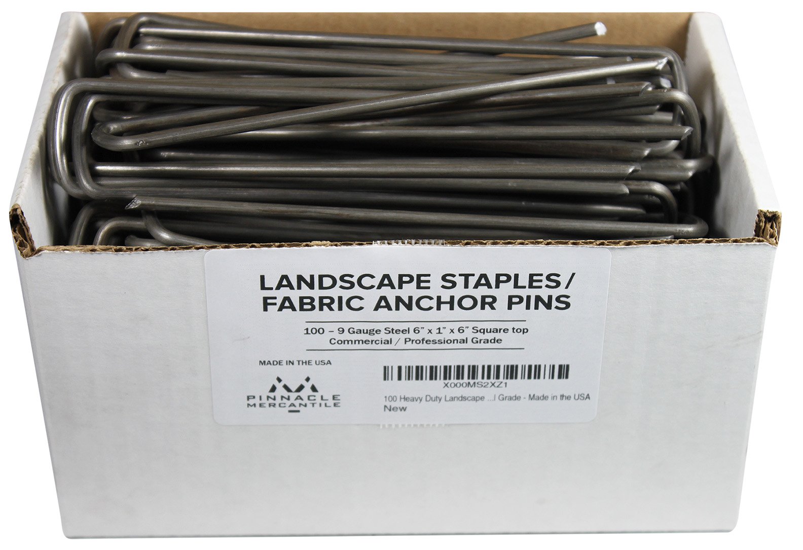 100 Heavy Duty Landscape Staples / Fabric Anchor Pins 6 Inch 9