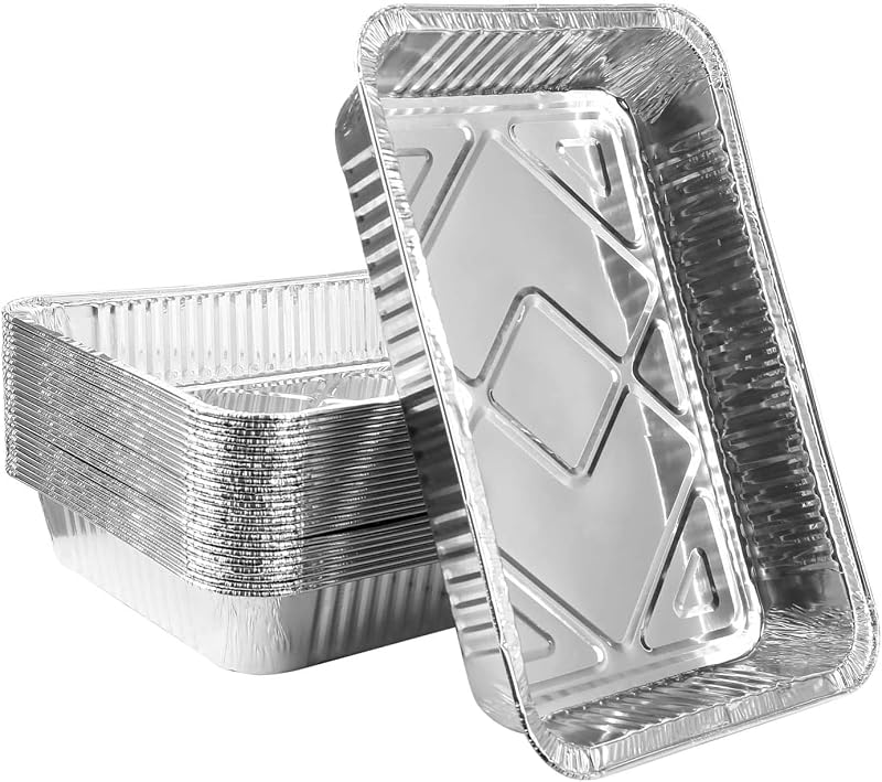 LATERN 30Pcs Aluminium Foil Baking Trays 31 x 21 x 5cm Disposable