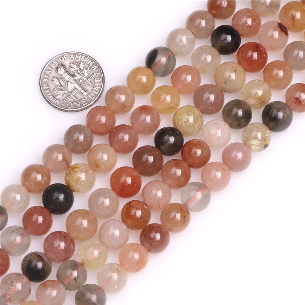 SHGbeads Mixed Quartz Gemstone Loose Beads Natural Energy Healing Power for Jewellery Making Round 8mm 15''