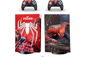 Vanknight Console Decal Skin Sipder Vinyl Sticker Compatible with PS5 Standard Digital Console Controllers Wrap Skins Hero
