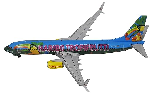 JCWINGS 1:200 Tuifly B737800 Tropifrutti D-ATUJ Miniature Diecast Aircraft Model, Blue (19.76 cm x 18 cm x 6.27 cm)