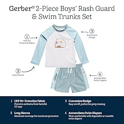 Gerber Baby Boy's Standard Rashguard Set, Surf