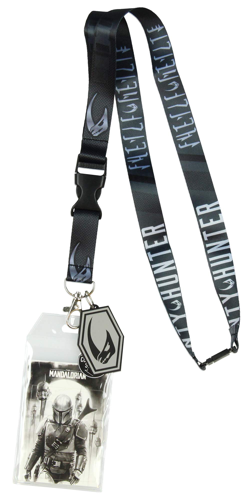 Star Wars The Mandalorian Mudhorn Rhino Sigil Lanyard ID Holder with Rubber Charm and Collectible Sticker