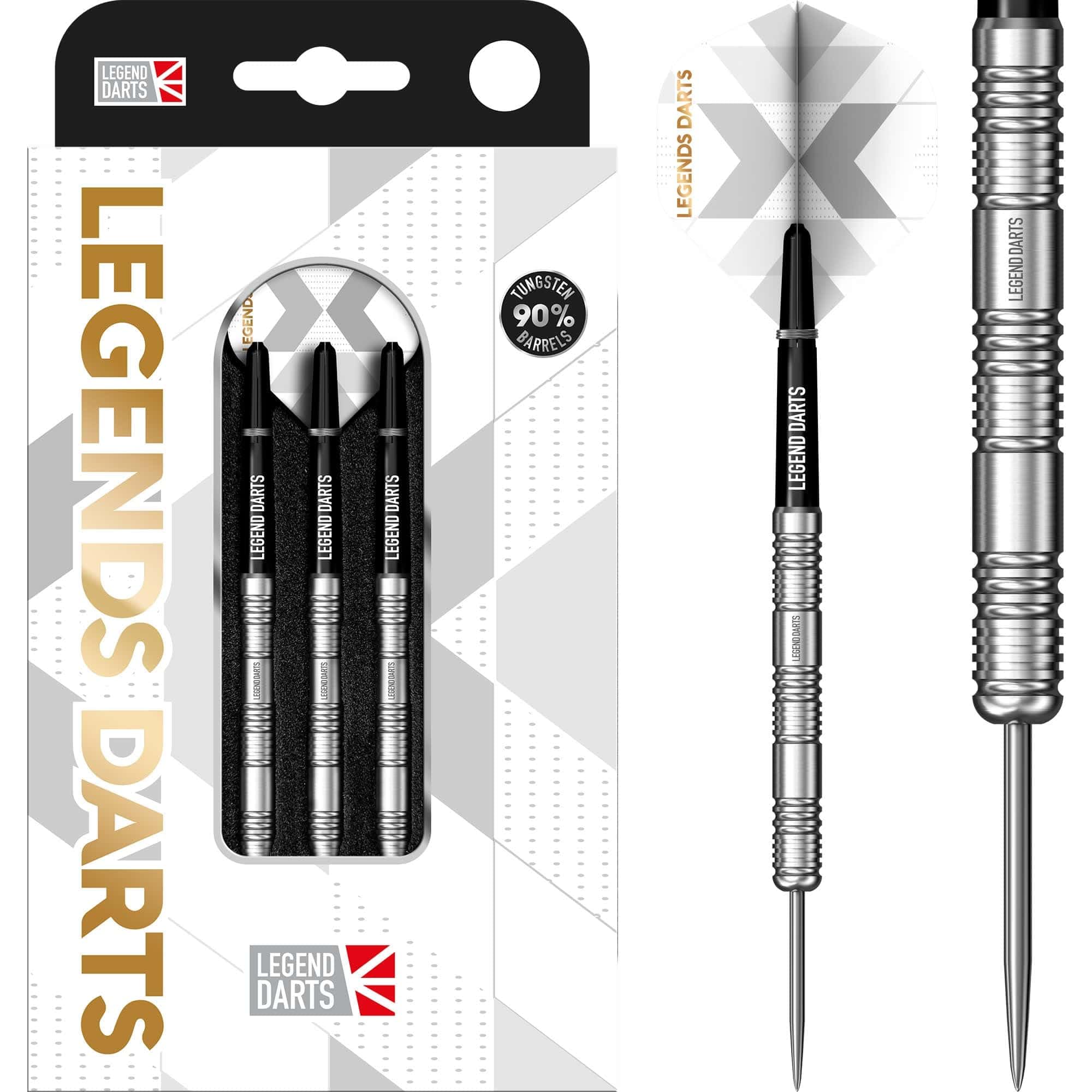 Legend Darts | Steel Tip | 90% Tungsten | Pro Series | V20 | Ringed | Available in Multiple Weights. (24, Grams)
