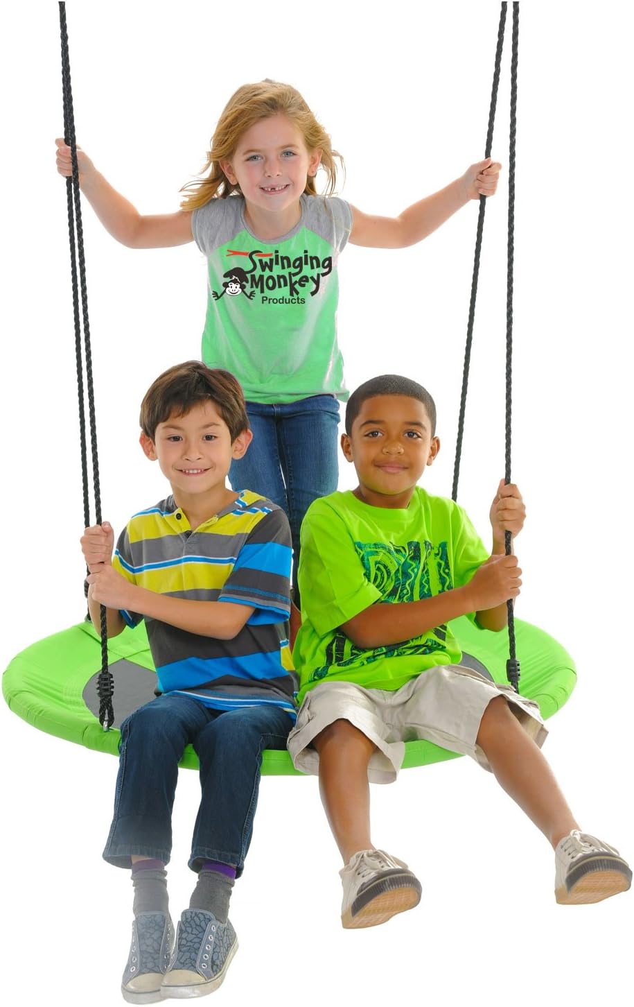Swinging Monkey ProductsGiant 40" Saucer Tree Swing, 900D Oxford Fabric, Steel Frame, Simple Installation, Nest Swing (Green)