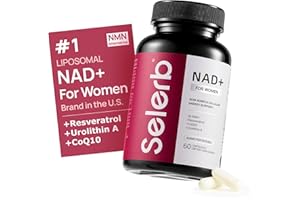 SELERB NAD+ Supplement for Women - NMN Alternative with β-NAD+, Trans-Resveratrol, CoQ10, D-Ribose - Promotes Cellular Renewal, Energy, and Radiant Skin Health - 60 Capsules Advanced