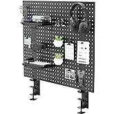 VIVO Steel Clamp-on Desk Pegboard, 30 x 24 inch Privacy Panel, Magnetic Peg Board, Office Accessory Organizer, Above or Below