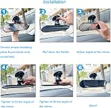 Kitbest Rear View Mirror for Driving Test Adhesive Interior Suction Cup 220x64mm view 6