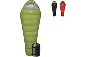 TETON SPORTS Teton LEEF Lightweight Mummy Sleeping Bag Perfect for Camping, Hiking, and Backpacking; Cold Weather Option, Compression Sack Included - Moss & Sky, 0F