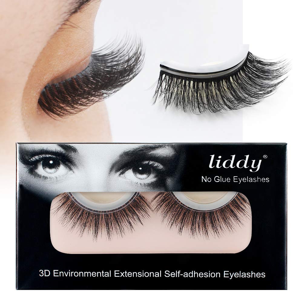 LIDDY 3D Lashes Self-adhesive False Eyelashes Makeup Reusable Natural Hand Made Fake Eyelashes– Natural Fashion Eye Lash Extensions for Fashion &Makeup (3D-06)