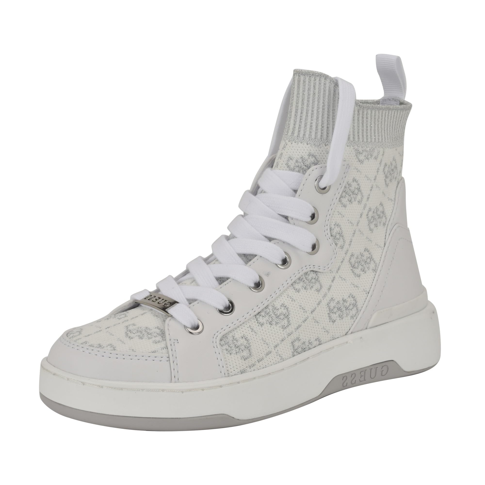 Guess Women's MANNEN Sneaker, White Logo 142, 10 Image