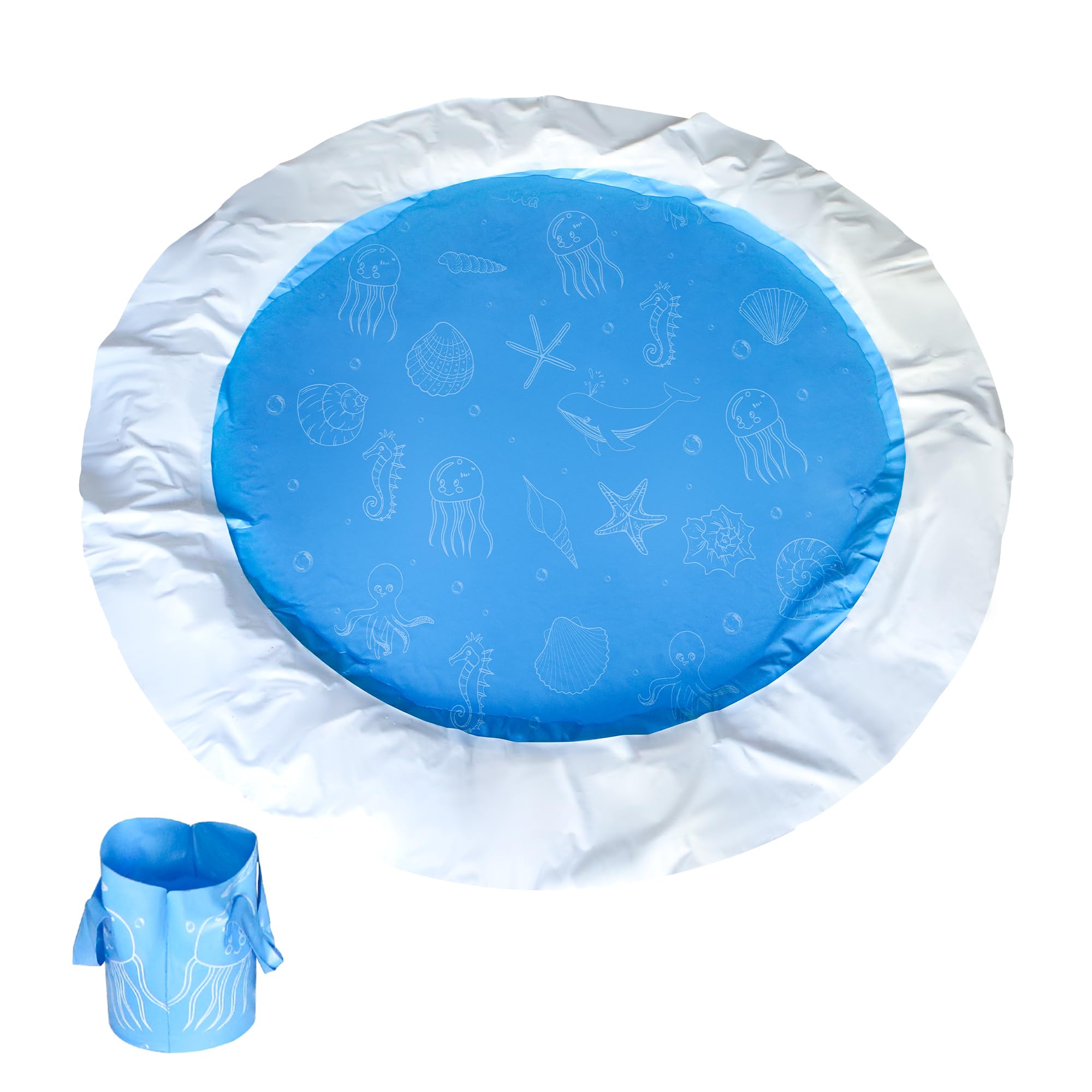 Photo 1 of Beach Puddle Pool for Toddler 6.5FT - Baby Sand Play Mat 2-in-1, Foldable with Carry Bag, Anchor Pockets & Thick PVC Splash Pad