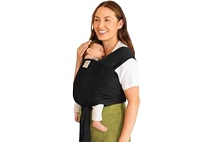 LILLEBABY LÍLLÉbaby Dragonfly Wrap Ergonomic Baby Wrap Carrier for Infants, Comfortable & Supportive, Soft & Breathable, Adjustable Carrier for Babies 8-30 lbs (Black)