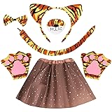 ZONESTA Tiger Costume with Brown Skirt,Halloween