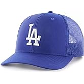 Officially Licensed Los Angeles Baseball Sports Hat Classic Royal Blue/White LA Mesh Trucker Embroidered Primary Team Logo Adjustable Structured Snapback Cap