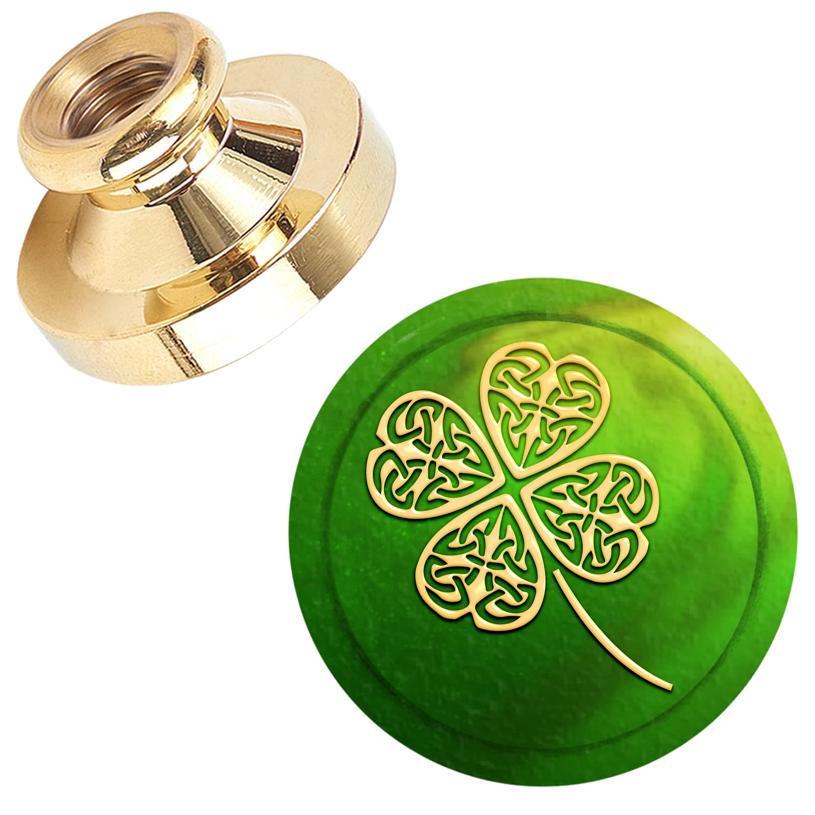 CRASPIRE Wax Seal Stamp Head Four Leaf Clover St. Patrick's Day Sealing Brass Stamp Head for St. Patrick's Day Creative Gift Envelopes Invitations Cards Decoration