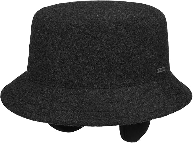 Stetson Midval Bucket Wool Hat with Ear Flaps Women/Men Women´s Men´s Cloth Lining, Leather