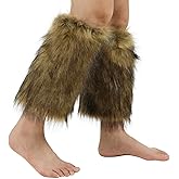 HAOAN Women Faux Fur Leg Warmers Furry Boot Cuffs Covers Winter Warm Costume Props