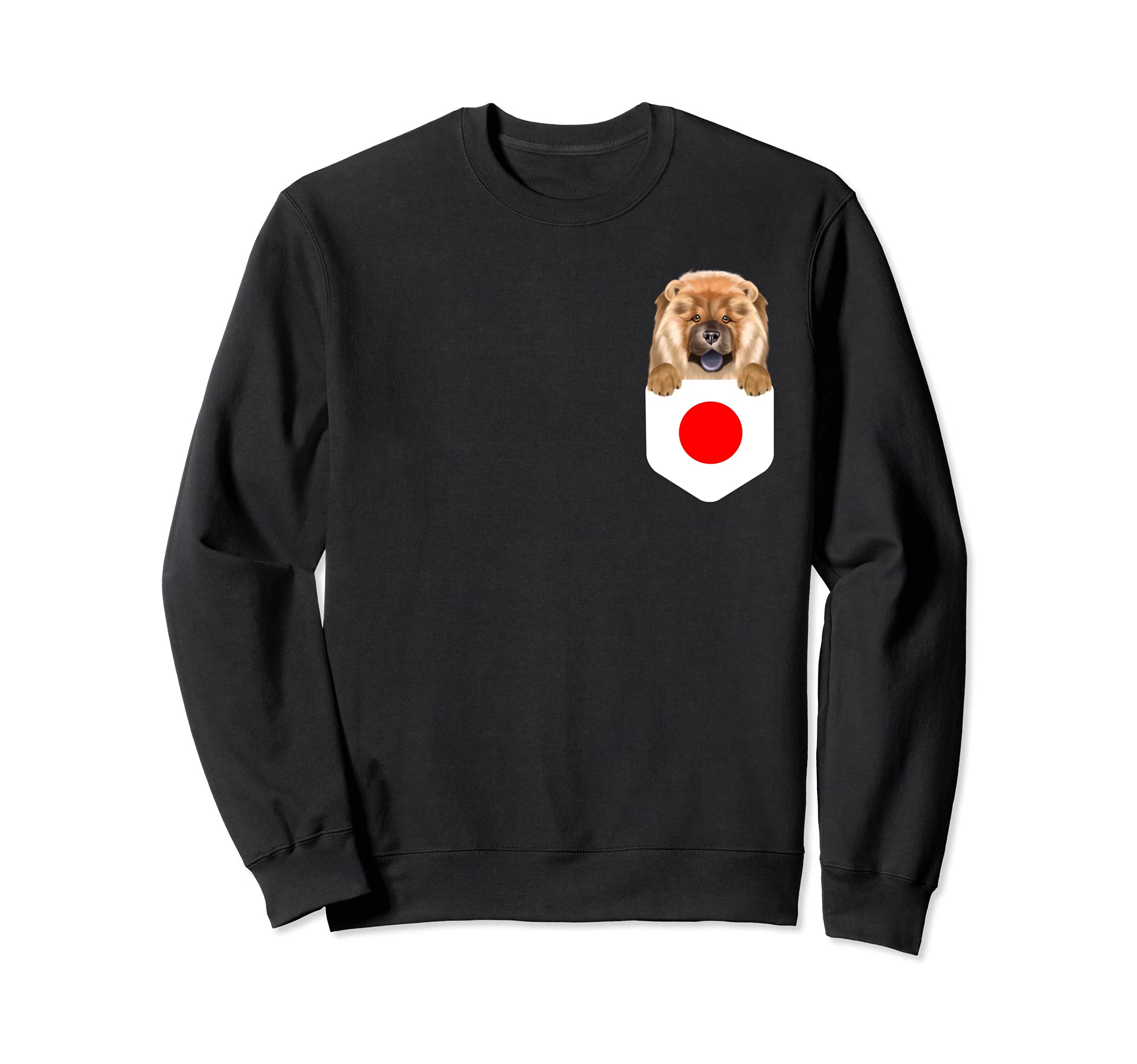 Japan Flag Chow Chow Dog In Pocket Sweatshirt
