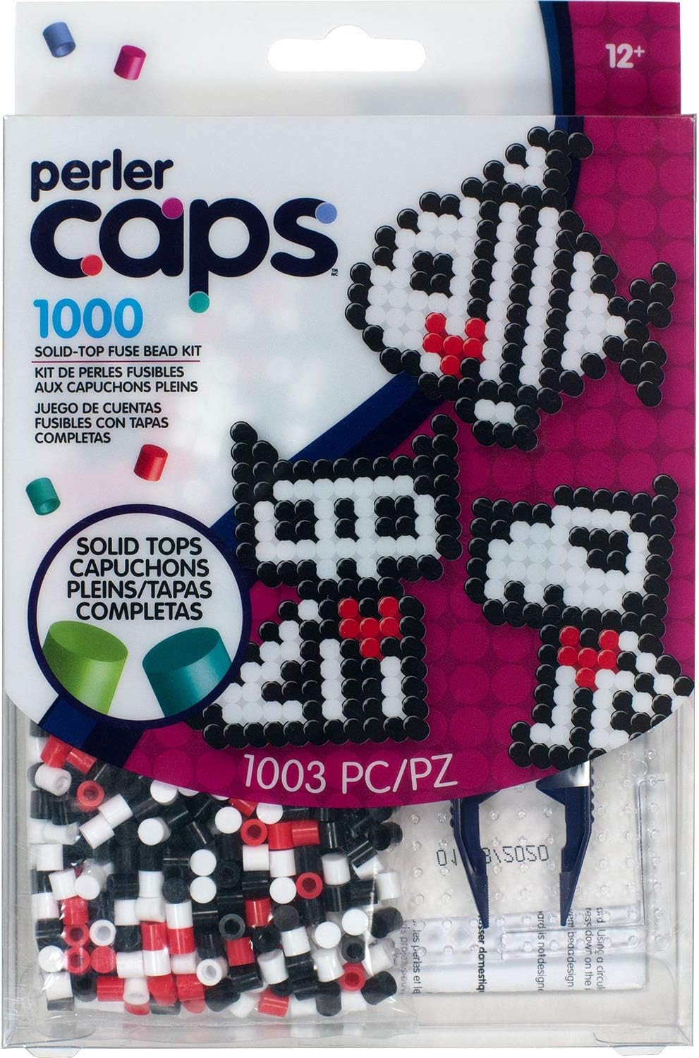 Amazon Com Perler 80 54658 Solid Top Cap Fuse Beads 1006pcs X Ray Pets Pattern Starter Kit Arts Crafts Sewing