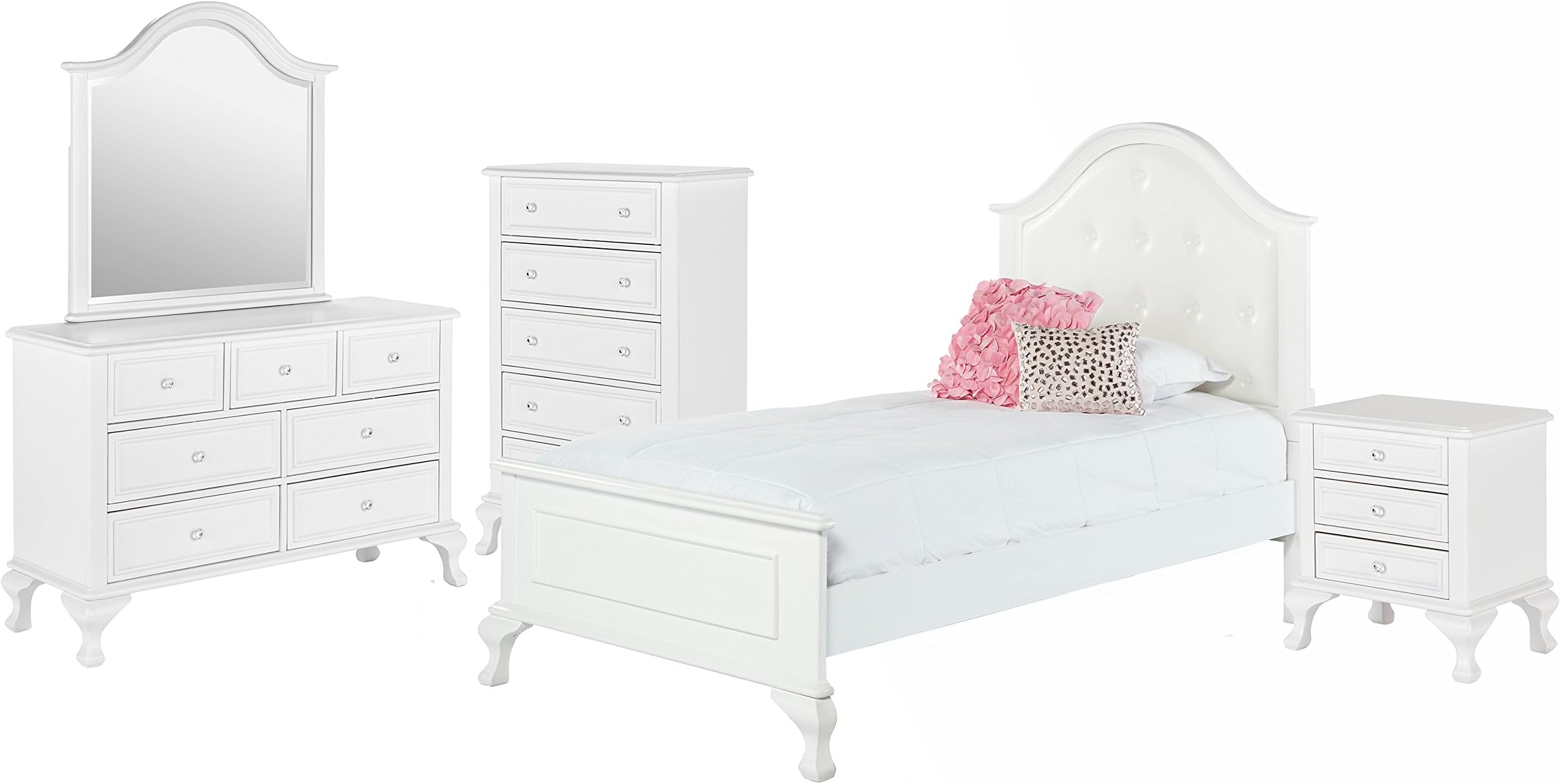 Abbey Avenue 5 Piece Bailey Panel Bedroom Set, Twin, White