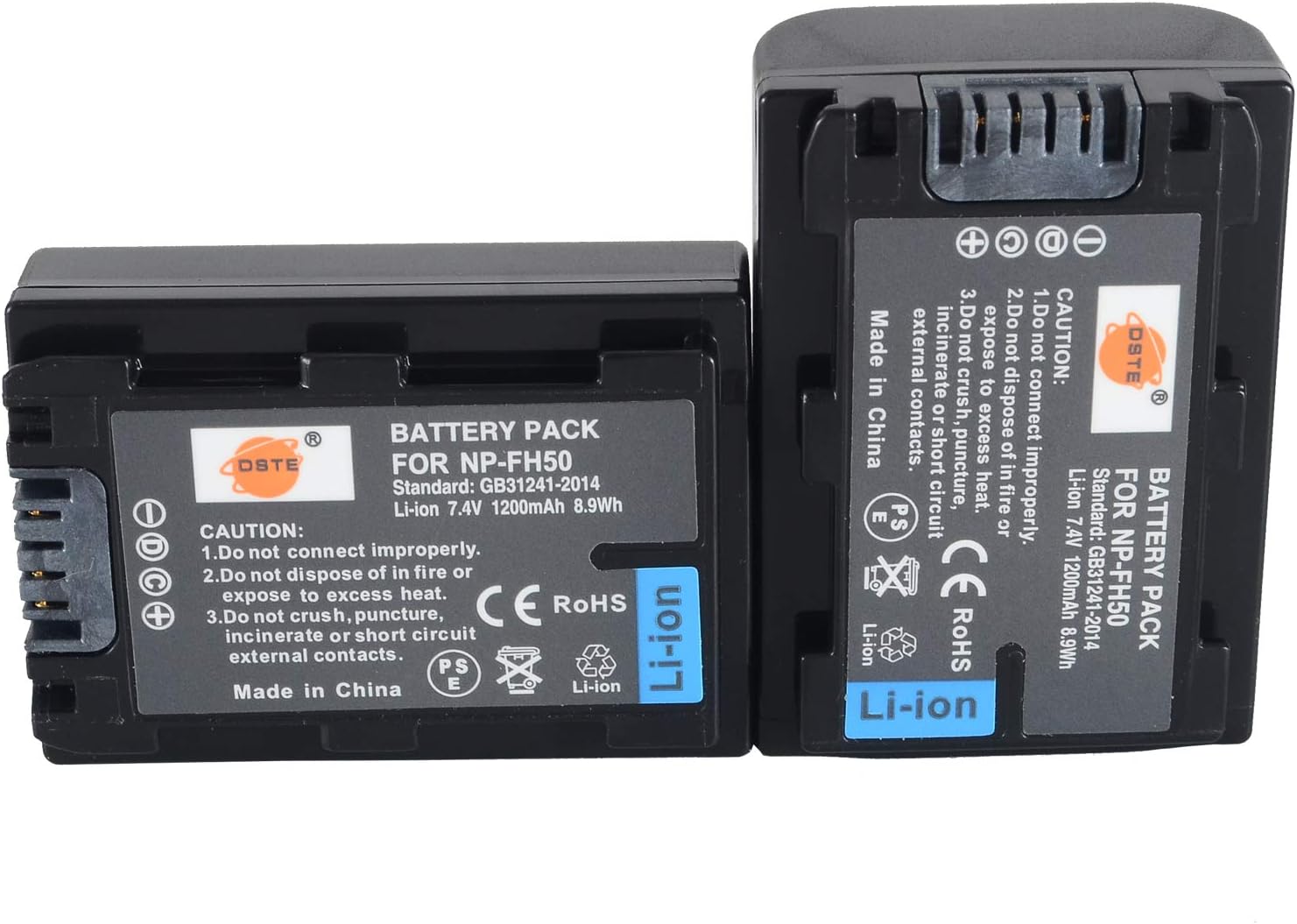 DSTE 2PCS NP-FH50 Battery Compatible for Sony DSLR-A230, DSLR-A330, DSLR-A380, DSLR-A390, DSC-HX1, DSC-HX100V, DSC-HX200V - Image 3