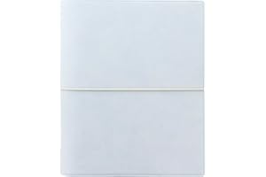 Filofax Domino Soft Organizer, A5 Size, Pale Blue - Smooth, Leather-Look, Grain Effect, Tactile, Six Rings, Week-to-View Inse