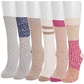 MUK LUKS womens Microfiber Boot Socks 6 Pack