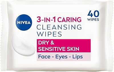 NIVEA Biodegradable Cleansing Wipes Dry Skin 40 Sheets Pack of 4