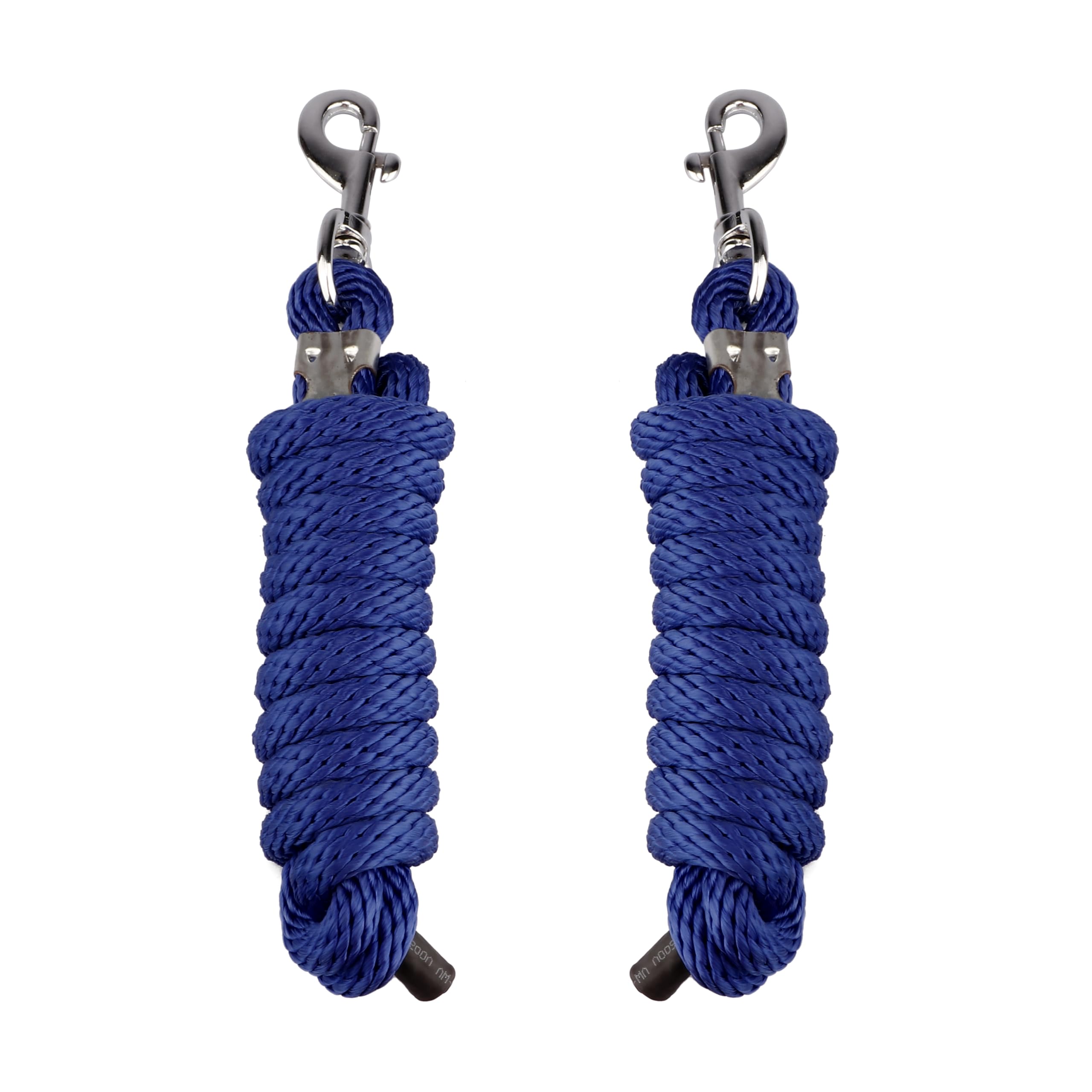 SIE Pack of 2 Solid Poly Lead Rope for Horse and Livestock 8 ft (Blue)