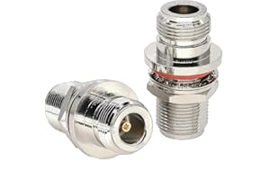 Ahoaepy 2PCS N Type Bulkhead Nut Connector Coupler Adapter, Type N Female to Female with Waterproof Ring Coaxial Adapter for 