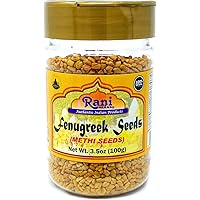 Rani Fenugreek (Methi) Seeds Whole 3.5oz (100g) PET Jar, Trigonella foenum graecum ~ All Natural | Vegan | Gluten…