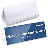 Vicenpal 15 Pieces Clear Plastic Name Tent Holders
