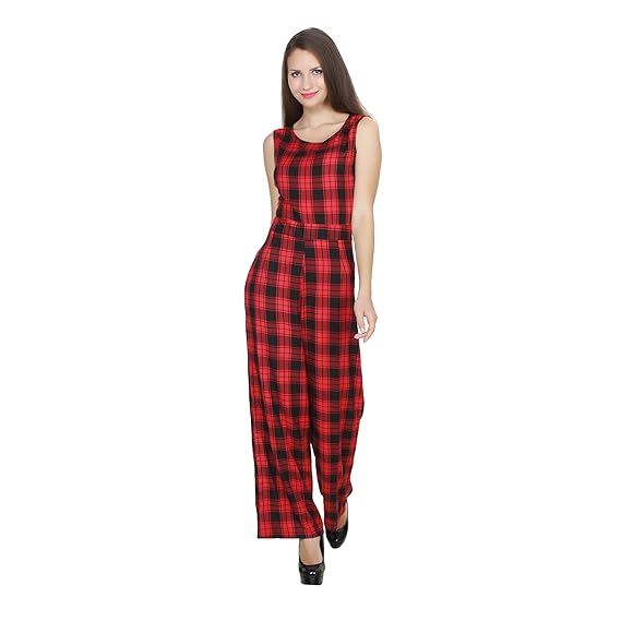 red check jumpsuit