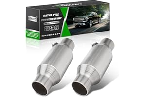 FOMIUZY 2.5 Inch Inlet/Outlet Universal High Flow Front Catalytic Converter Direct-Fit with O2 Port(EPA Compliant)
