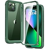 Diaclara Designed for iPhone 13 Case, Full Body Rugged with Built-in Touch Sensitive Anti-Scratch Screen Protector, Soft TPU Bumper Case for iPhone 13 6.1" (Green)