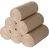 CAI TENG Fleece Throw Blanket Bulk Pack of 6 Lightweight Warm Throws Soft Cozy 50 x 60 inch Pet-Friendly Khaki