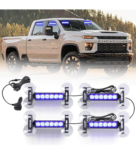LED Emergency Strobe Light Bar - Traffic Advisor With Digital Controller For Windshield Or Deck Mount