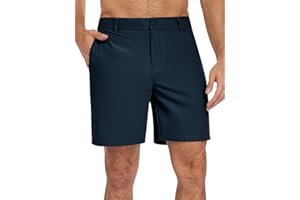 TUREFACE Men's Lightweight Quick Dry 7 Inch Golf Shorts Casual Flat Front Shorts with 4 Pockets