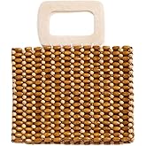 L*Space Chiado Bag, Walnut Wood Evening Clutch, Acrylic Handle Purse, Wooden Handbag for Weddings and Events