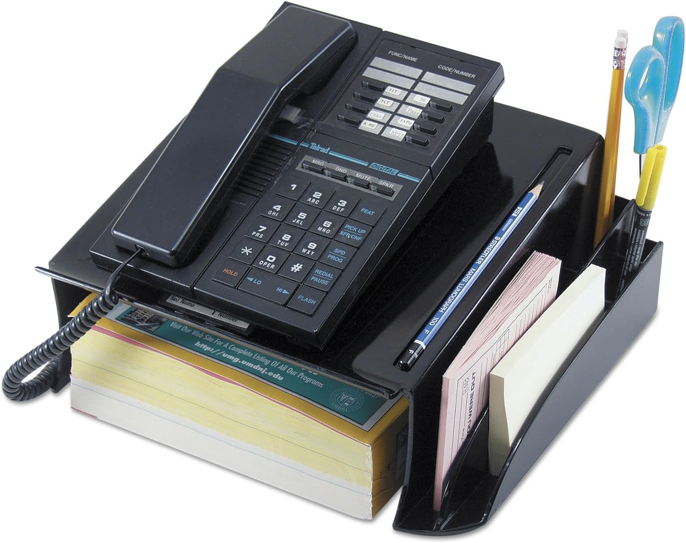 Universal 08116 Telephone Stand and Message Center, 12 1/4 x 10 1/2 x 5 1/4, Black : Office Phone Stand : Office Products