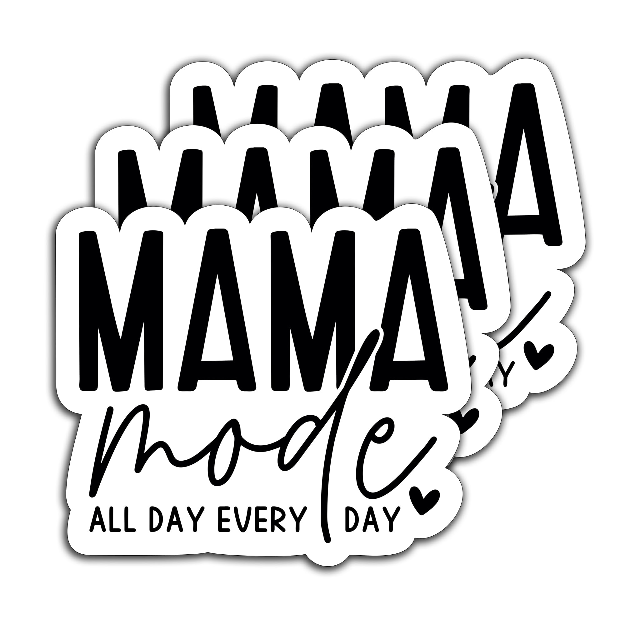 Photo 1 of (3Pcs) Mama Stickers - Mama Mode All Day Every Day - Waterproof Vinyl Decal for Water Bottle Scrapbook Laptop Cup Tumbler, Gift for Mum Mommy Mothers Day, 3" x 2.5"
