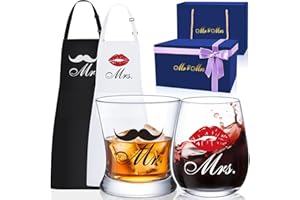 LIGHTEN LIFE Wedding Engagement Gifts for Couples,Bridal Shower Gift for Bride and Groom Newlyweds,Anniversary Mr and Mrs Whi